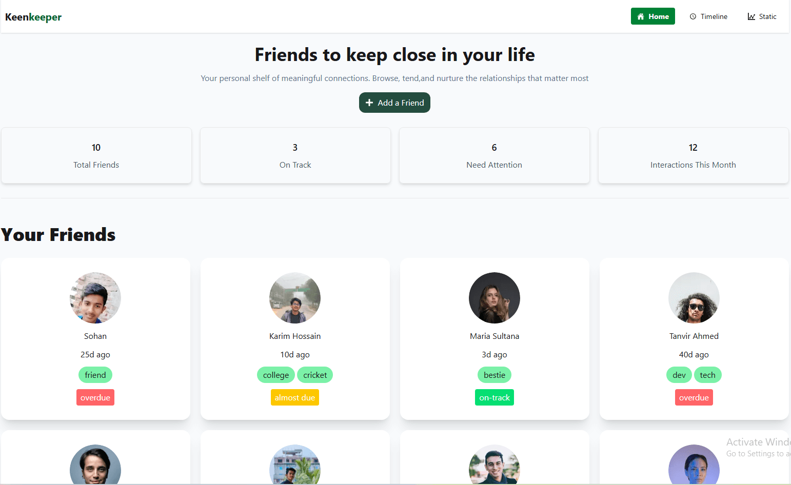 Contact Hub UI System